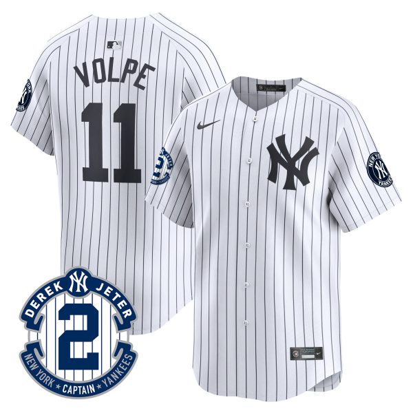 Men's Yankees Derek Jeter Patch Vapor Premier Limited Jersey - All Stitched - Image 20