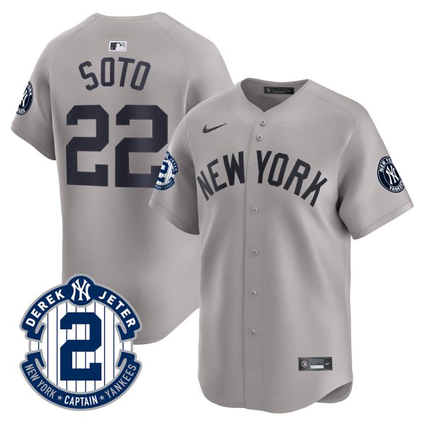 Men's Yankees Derek Jeter Patch Vapor Premier Limited Jersey - All Stitched - Image 33