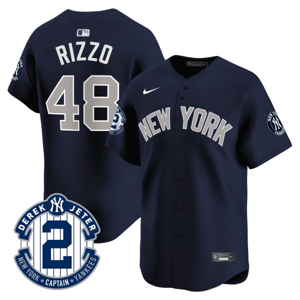Men's Yankees Derek Jeter Patch Vapor Premier Limited Jersey - All Stitched - Image 43