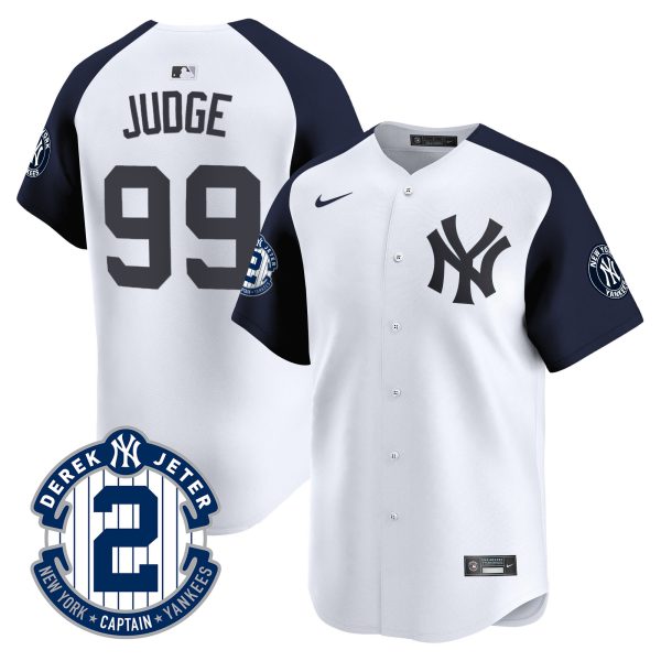 Men's Yankees Derek Jeter Patch Vapor Premier Limited Jersey - All Stitched - Image 46