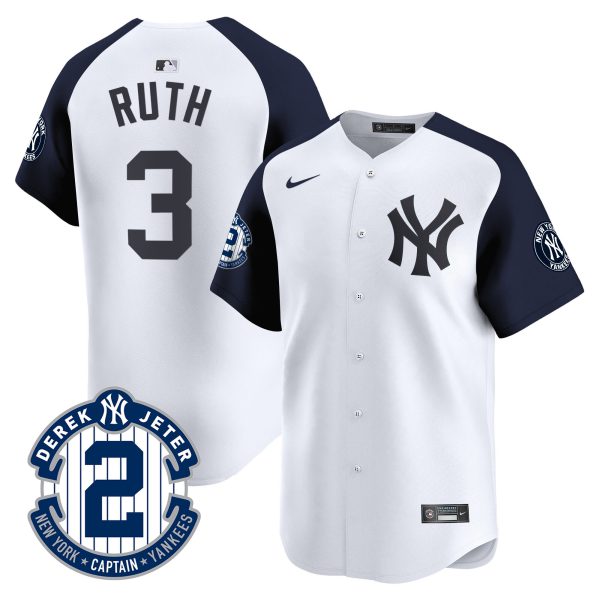 Men's Yankees Derek Jeter Patch Vapor Premier Limited Jersey - All Stitched - Image 48