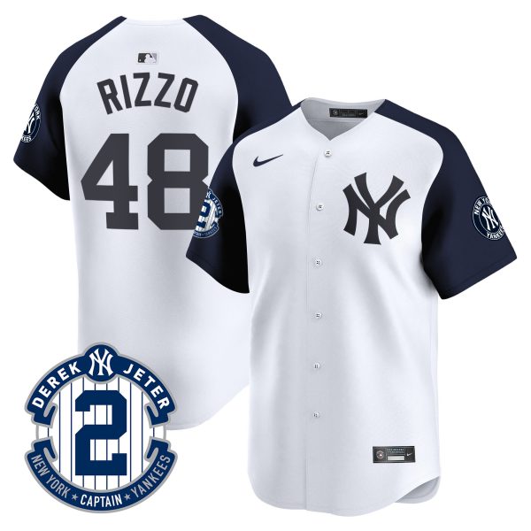 Men's Yankees Derek Jeter Patch Vapor Premier Limited Jersey - All Stitched - Image 52