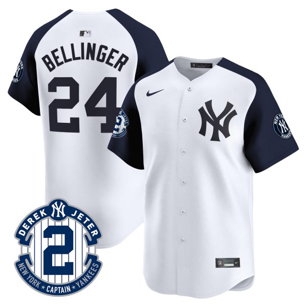 Men's Yankees Derek Jeter Patch Vapor Premier Limited Jersey - All Stitched - Image 53
