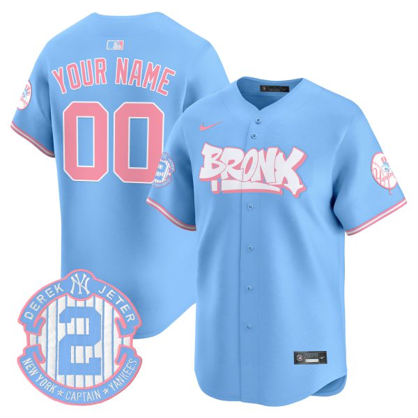 Yankees The Bronx Graffiti Bubblegum Pink Vapor Premier Limited Custom Jersey V2 - All Stitched - Image 2