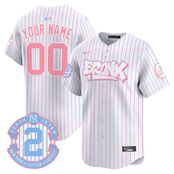 Yankees The Bronx Graffiti Bubblegum Pink Vapor Premier Limited Custom Jersey V2 - All Stitched - Image 4