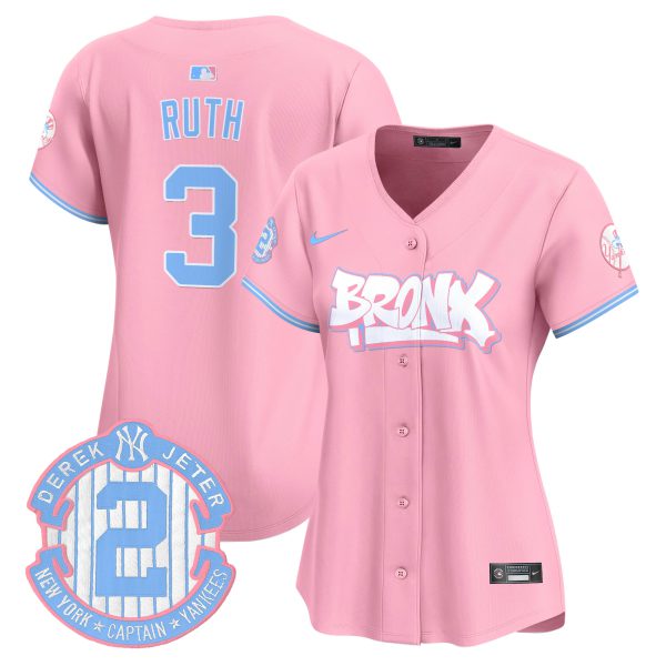 Women's Yankees The Bronx Graffiti Bubblegum Pink Vapor Premier Limited Jersey V2 - All Stitched - Image 3