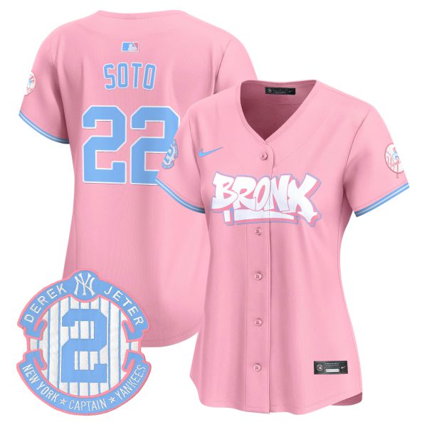 Women's Yankees The Bronx Graffiti Bubblegum Pink Vapor Premier Limited Jersey V2 - All Stitched - Image 6