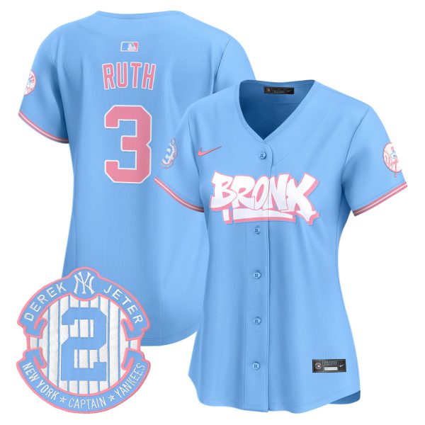 Women's Yankees The Bronx Graffiti Bubblegum Pink Vapor Premier Limited Jersey V2 - All Stitched - Image 12