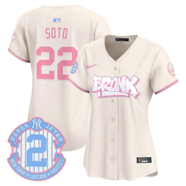 Women's Yankees The Bronx Graffiti Bubblegum Pink Vapor Premier Limited Jersey V2 - All Stitched - Image 24
