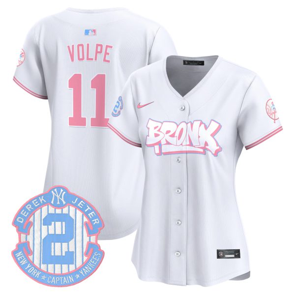 Women's Yankees The Bronx Graffiti Bubblegum Pink Vapor Premier Limited Jersey V2 - All Stitched - Image 38