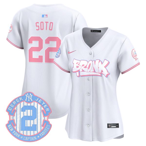 Women's Yankees The Bronx Graffiti Bubblegum Pink Vapor Premier Limited Jersey V2 - All Stitched - Image 42
