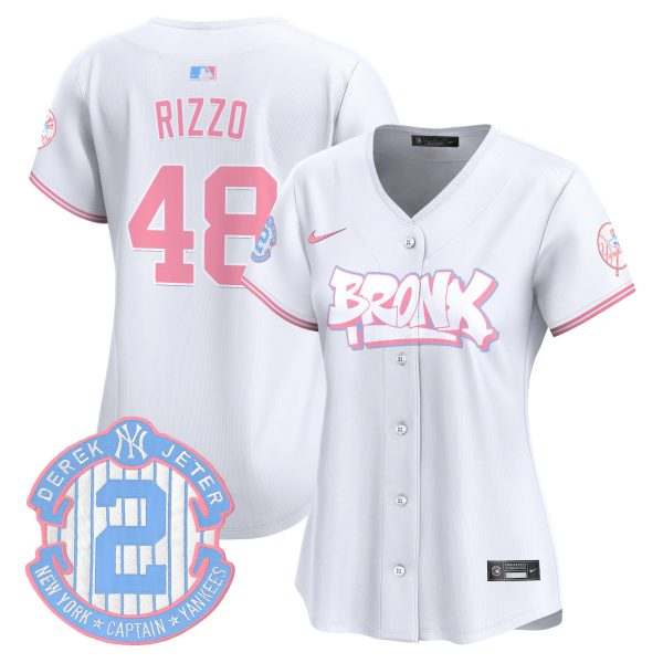 Women's Yankees The Bronx Graffiti Bubblegum Pink Vapor Premier Limited Jersey V2 - All Stitched - Image 43