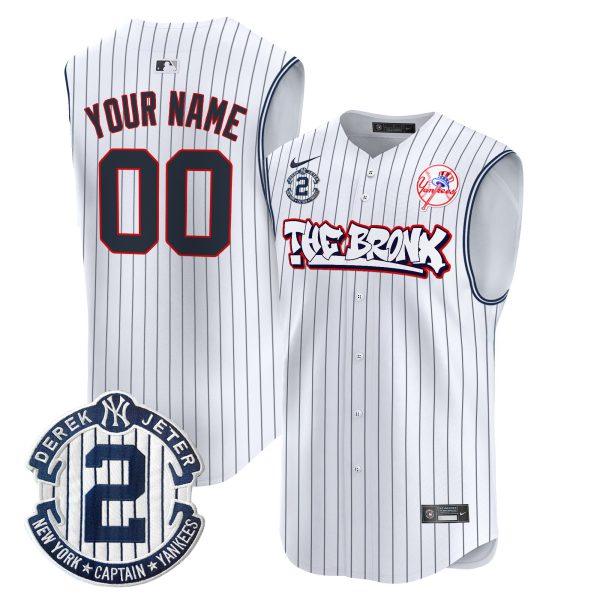 Yankees The Bronx Graffiti Vapor Premier Sleeveless Custom Jersey - All Stitched - Image 2