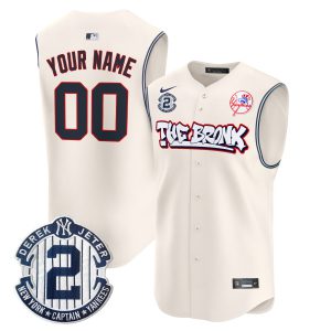 Yankees The Bronx Graffiti Vapor Premier Sleeveless Custom Jersey - All Stitched