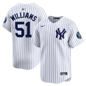 Bernie Williams #51 New York Yankees Blue Pin Stripes Jersey - All Stitched