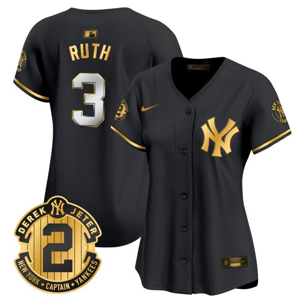 Women's New York Yankees Derek Jeter Patch Vapor Premier Limited Jersey - All Stitched - Image 3