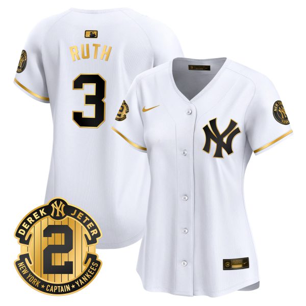 Women's New York Yankees Derek Jeter Patch Vapor Premier Limited Jersey - All Stitched - Image 11