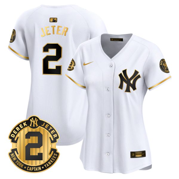 Women's New York Yankees Derek Jeter Patch Vapor Premier Limited Jersey - All Stitched - Image 12