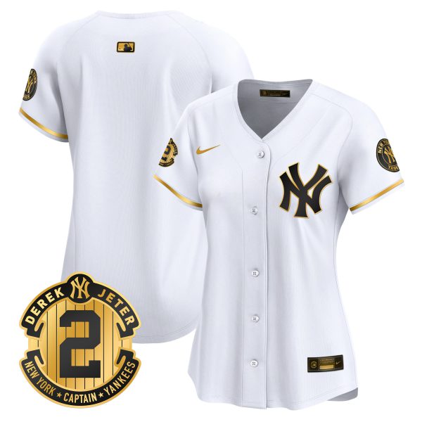 Women's New York Yankees Derek Jeter Patch Vapor Premier Limited Jersey - All Stitched - Image 16