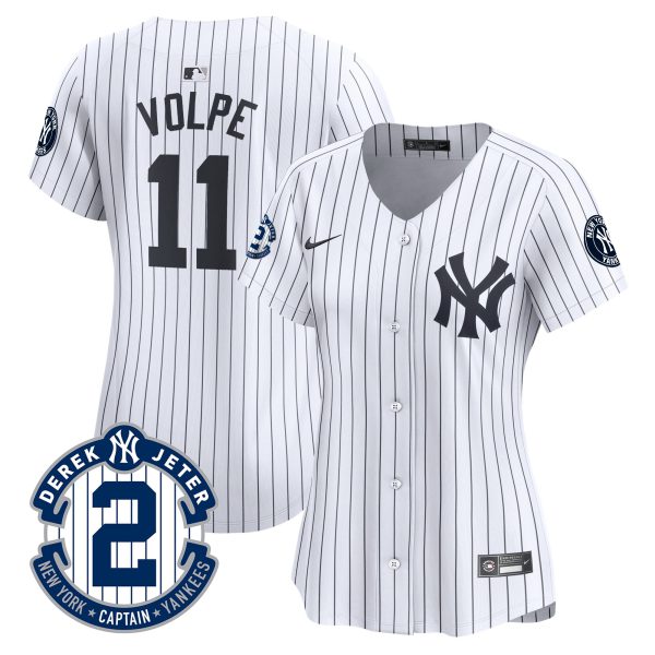 Women's New York Yankees Derek Jeter Patch Vapor Premier Limited Jersey - All Stitched - Image 18