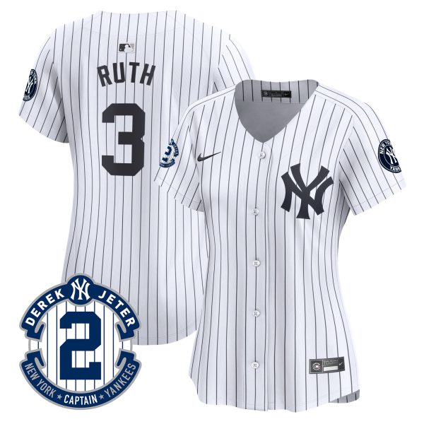 Women's New York Yankees Derek Jeter Patch Vapor Premier Limited Jersey - All Stitched - Image 19