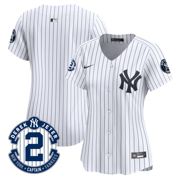 Women's New York Yankees Derek Jeter Patch Vapor Premier Limited Jersey - All Stitched - Image 24