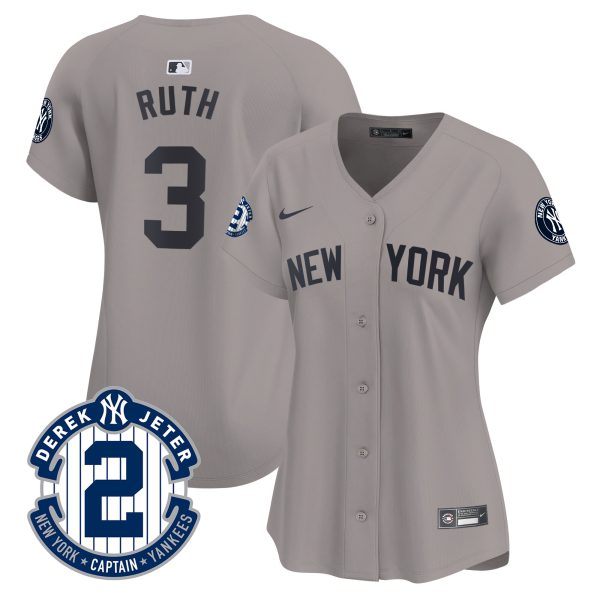 Women's New York Yankees Derek Jeter Patch Vapor Premier Limited Jersey - All Stitched - Image 27