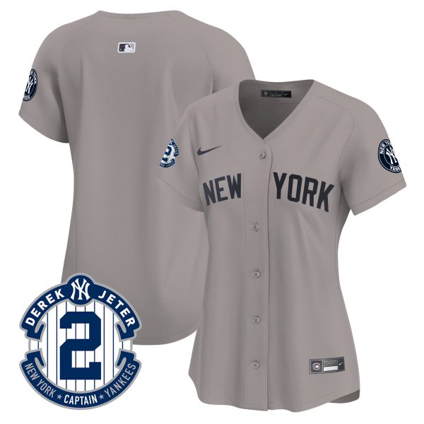 Women's New York Yankees Derek Jeter Patch Vapor Premier Limited Jersey - All Stitched - Image 32