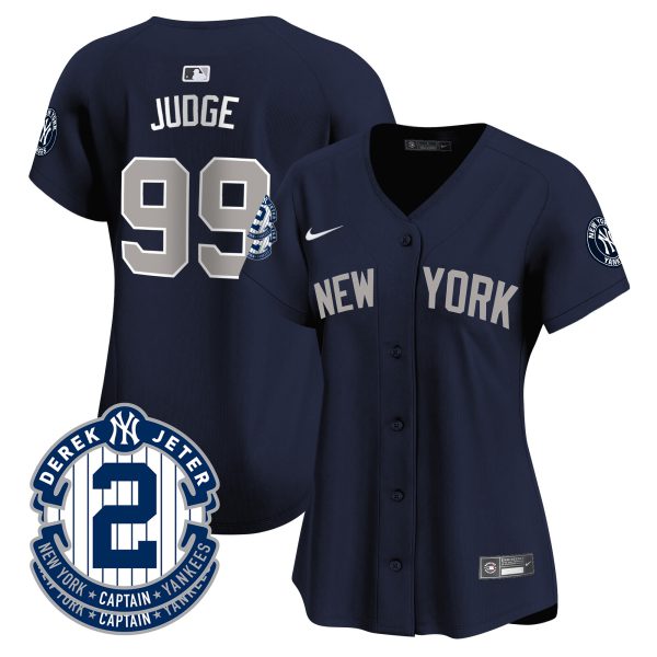 Women's New York Yankees Derek Jeter Patch Vapor Premier Limited Jersey - All Stitched - Image 33