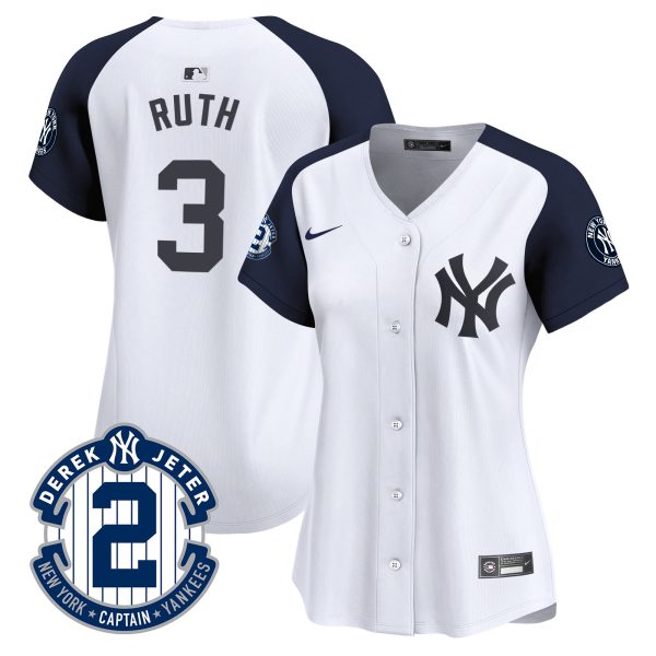 Women's New York Yankees Derek Jeter Patch Vapor Premier Limited Jersey - All Stitched - Image 43