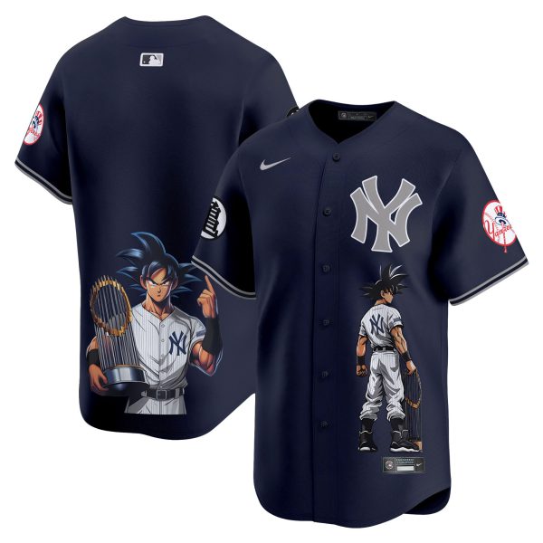 Men's Yankees Dragon Ball Son Goku Vapor Premier Limited Jersey - Printed - Image 24