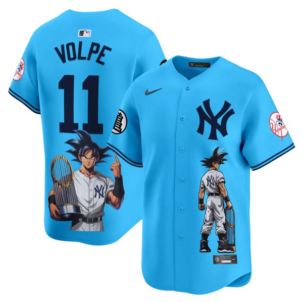 Men's Yankees Dragon Ball Son Goku Vapor Premier Limited Jersey - Printed - Image 34
