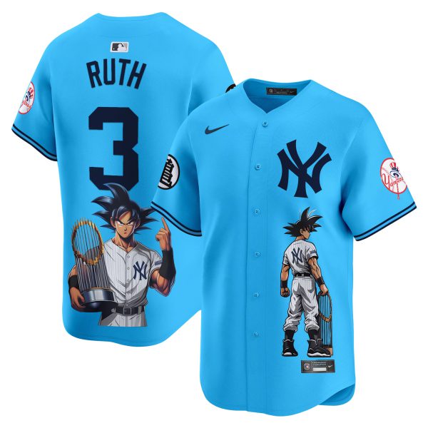 Men's Yankees Dragon Ball Son Goku Vapor Premier Limited Jersey - Printed - Image 35