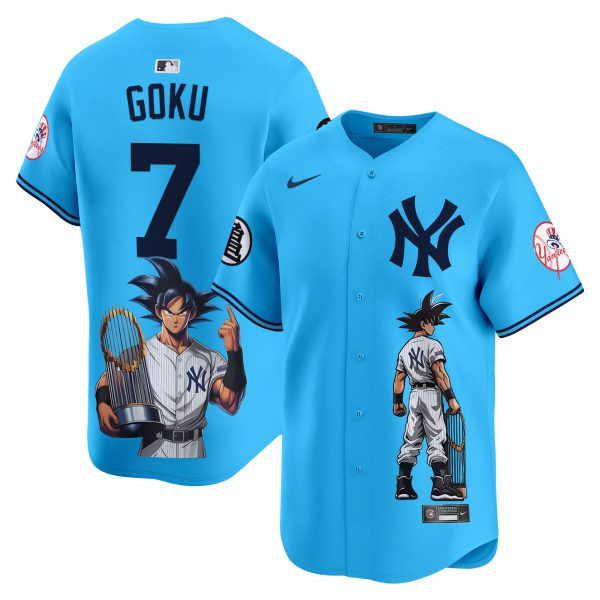 Men's Yankees Dragon Ball Son Goku Vapor Premier Limited Jersey - Printed - Image 39