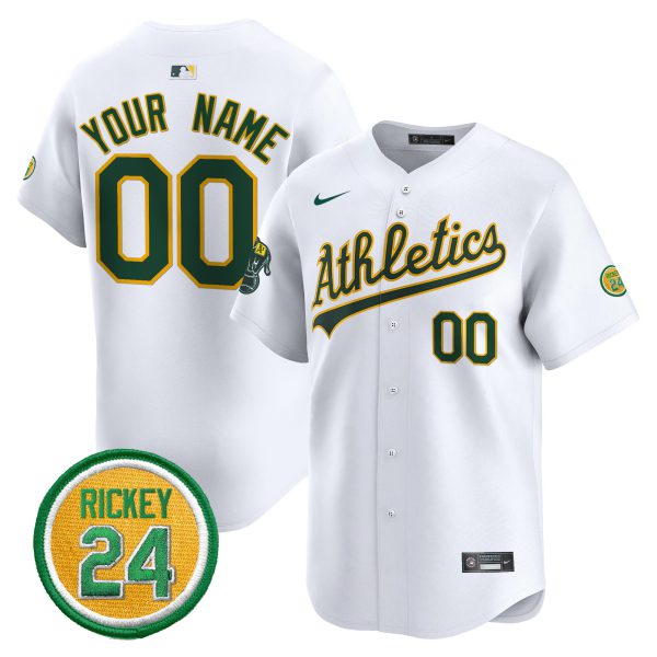 Oakland Athletics Rickey Henderson Patch Vapor Premier Limited Custom Jersey - All Stitched - Image 4