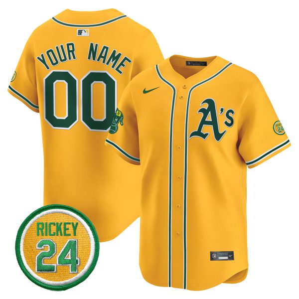 Oakland Athletics Rickey Henderson Patch Vapor Premier Limited Custom Jersey - All Stitched - Image 5