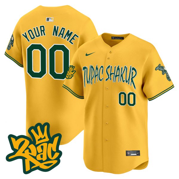 Oakland Athletics Tupac Shakur Vapor Premier Limited Custom Jersey - All Stitched - Image 4