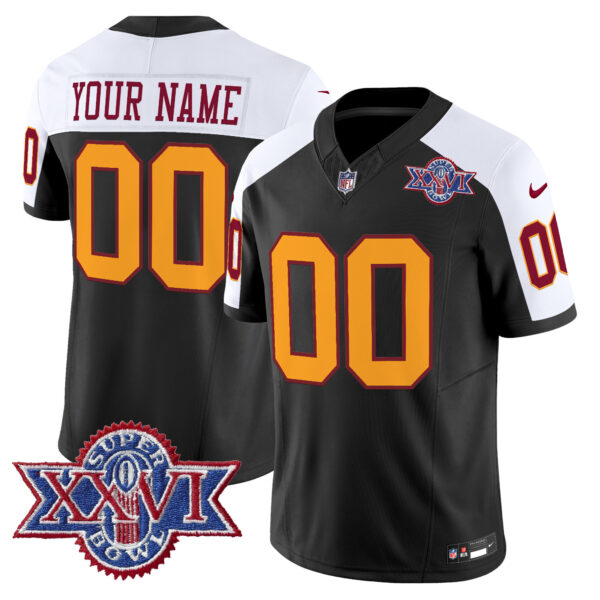 Washington Redskins Throwback 1992 Super Bowl XXVI Patch Vapor Limited Custom Jersey - All Stitched - Image 4