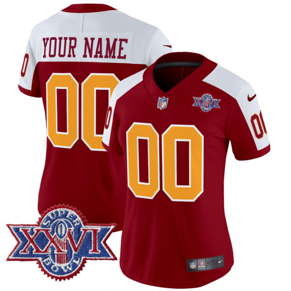 Washington Redskins Throwback 1992 Super Bowl XXVI Patch Vapor Limited Custom Jersey - All Stitched - Image 8
