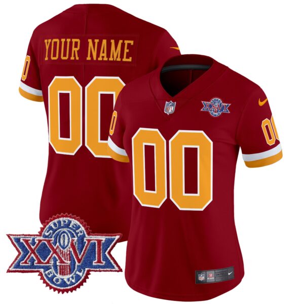 Washington Redskins Throwback 1992 Super Bowl XXVI Patch Vapor Limited Custom Jersey - All Stitched - Image 7