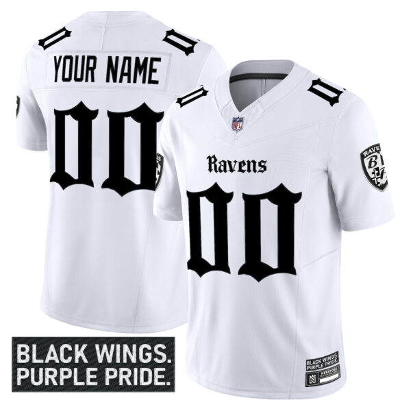 Baltimore Ravens 'Gothic Nevermore Edition' Vapor Limited Custom Jersey - All Stitched - Image 2