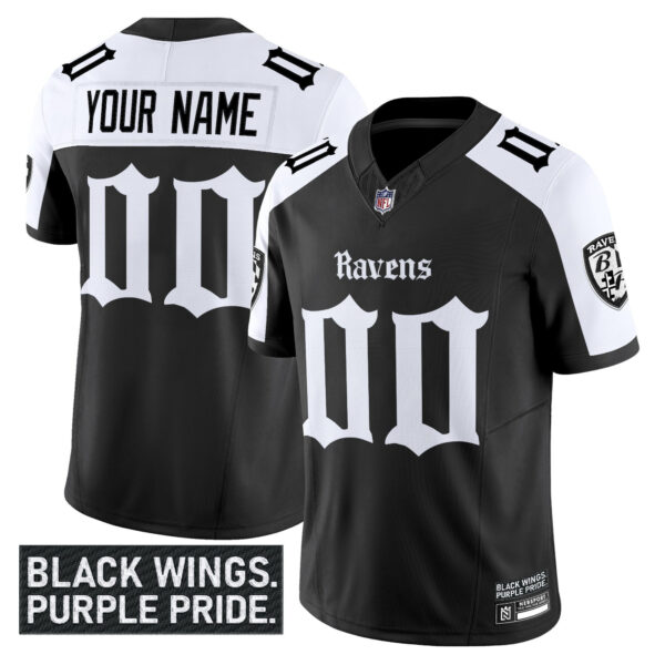 Baltimore Ravens 'Gothic Nevermore Edition' Vapor Limited Custom Jersey - All Stitched - Image 3
