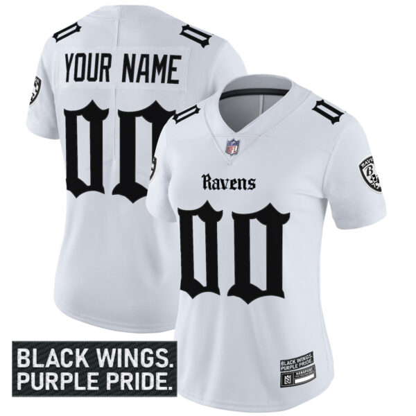 Baltimore Ravens 'Gothic Nevermore Edition' Vapor Limited Custom Jersey - All Stitched - Image 5