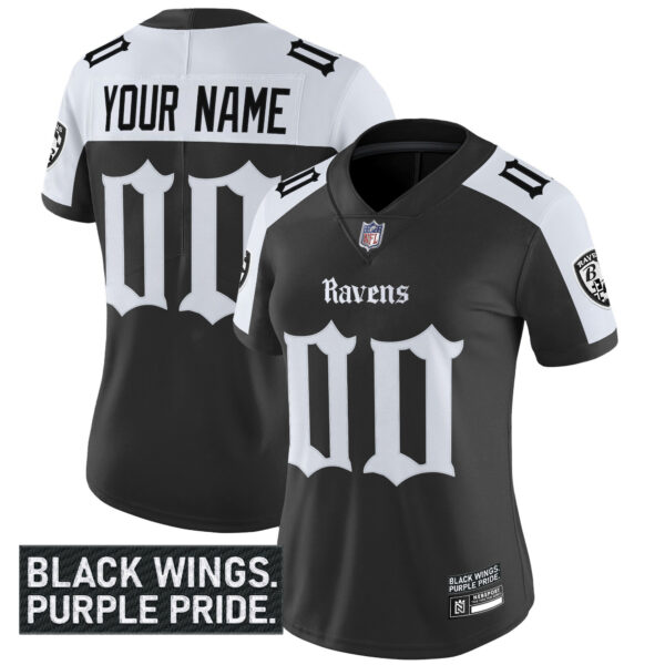 Baltimore Ravens 'Gothic Nevermore Edition' Vapor Limited Custom Jersey - All Stitched - Image 6