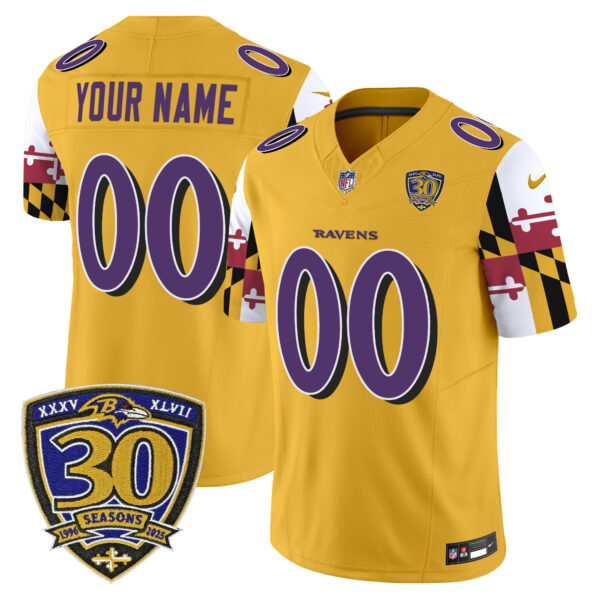 Baltimore Ravens 'Maryland Flag Edition' Vapor Limited Custom Jersey - 30th Anniversary Patch - All Stitched - Image 4