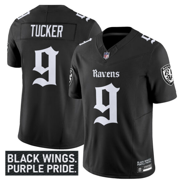 Men's Baltimore Ravens 'Gothic Nevermore Edition' Vapor Limited Jersey - All Stitched - Image 4