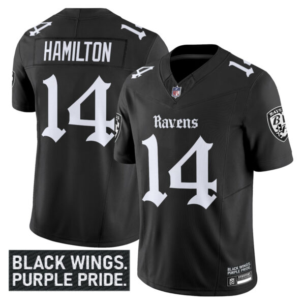 Men's Baltimore Ravens 'Gothic Nevermore Edition' Vapor Limited Jersey - All Stitched - Image 5
