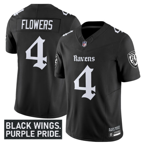 Men's Baltimore Ravens 'Gothic Nevermore Edition' Vapor Limited Jersey - All Stitched - Image 8