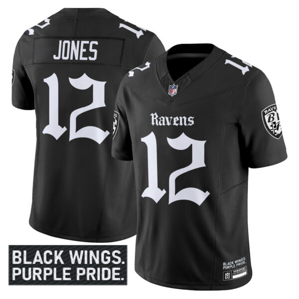 Men's Baltimore Ravens 'Gothic Nevermore Edition' Vapor Limited Jersey - All Stitched - Image 9