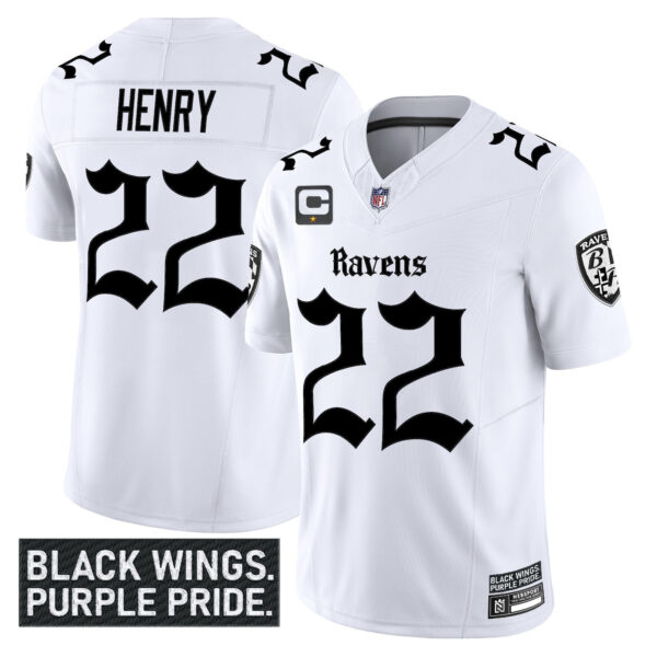 Men's Baltimore Ravens 'Gothic Nevermore Edition' Vapor Limited Jersey - All Stitched - Image 10